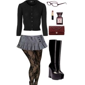 Black button-up cardigan